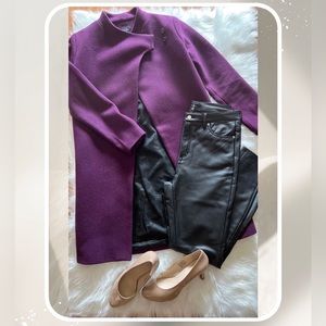 Kate Spade Saturday Purple Wool Fencing Coat Size Medium
